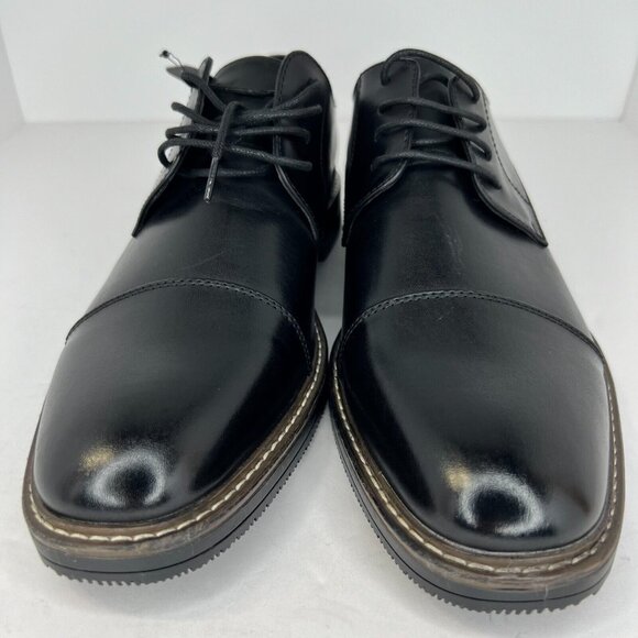 Jousen Mens DDH23021 Black Polished Oxford Leather Cap Toe Size 13 Dress Shoes - Picture 3 of 9